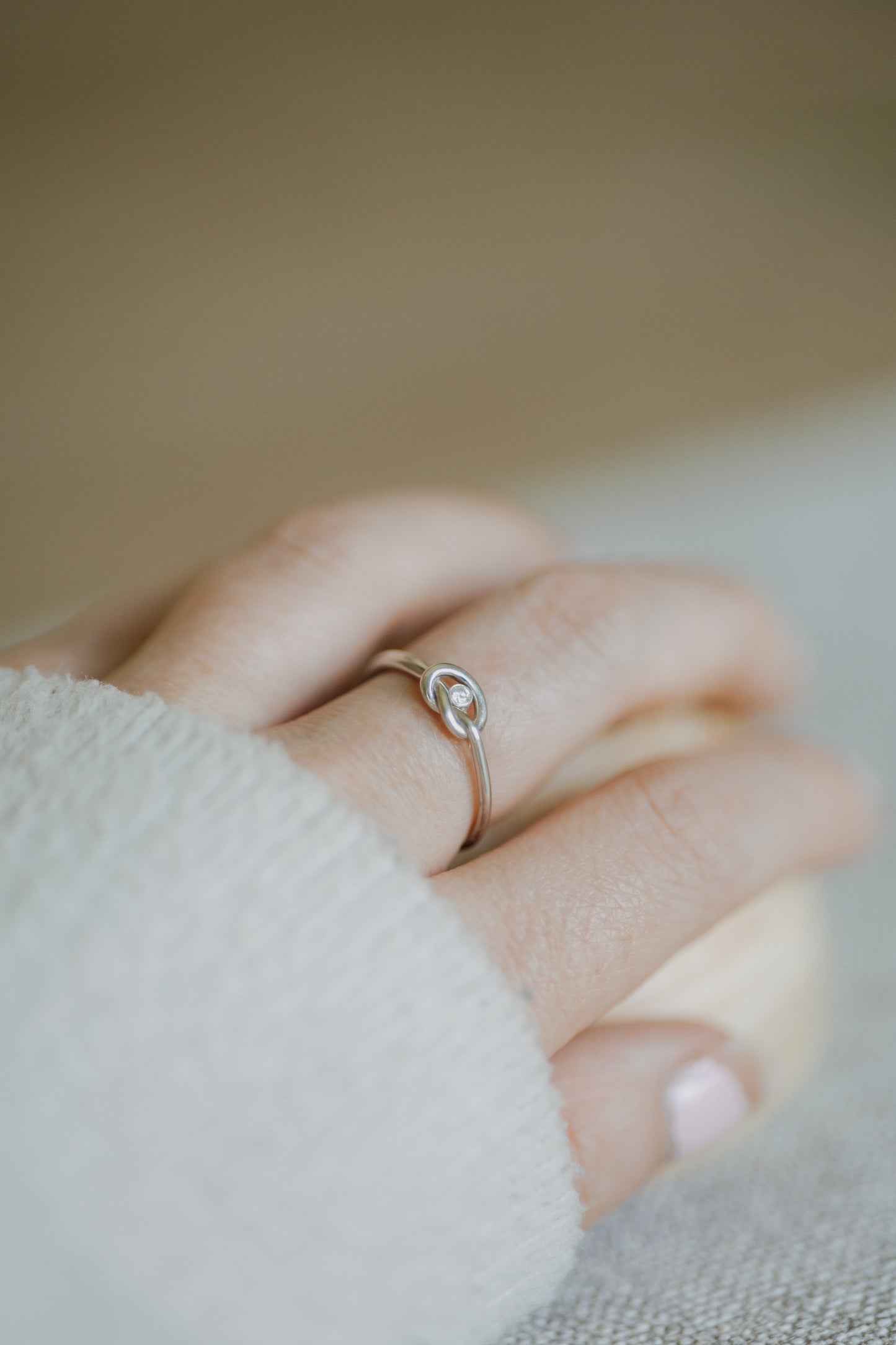 Forever Bonded Knot and Embryo Ring Stack Sterling Silver