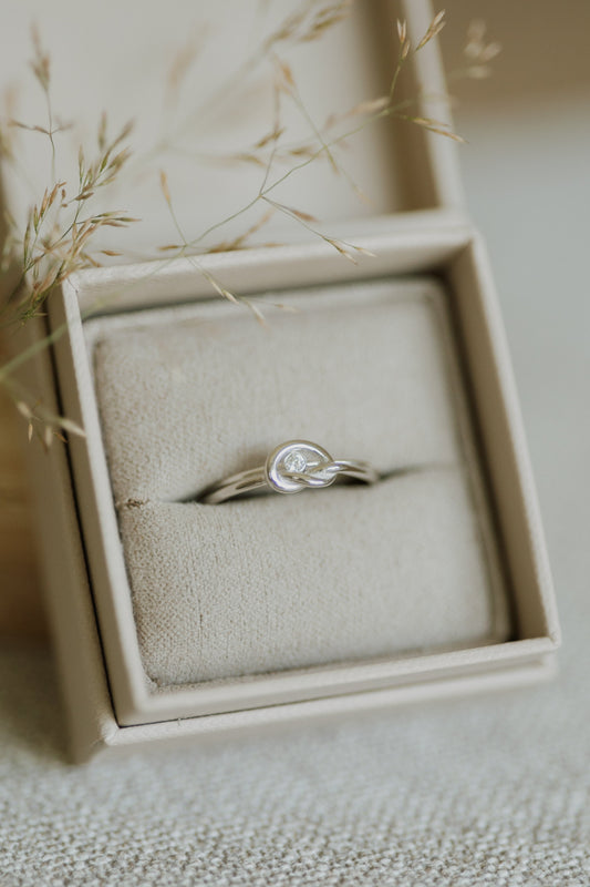 Forever Bonded Knot and Embryo Ring Stack Sterling Silver