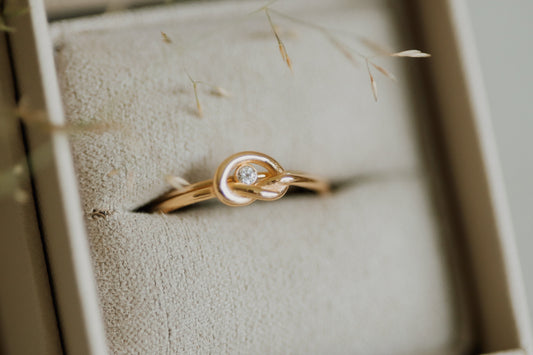 Forever Bonded Knot and Embryo Ring Stack 14k Gold Filled