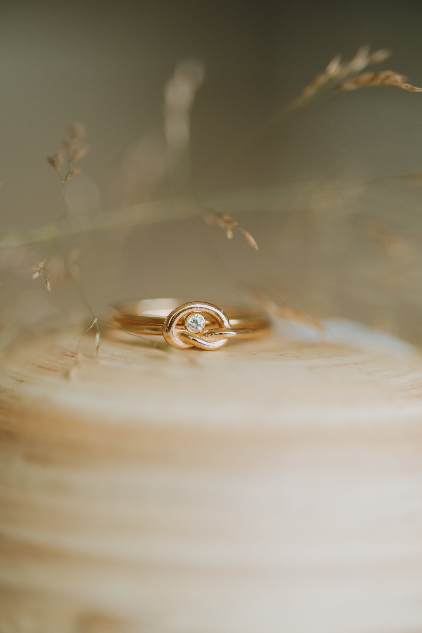 Forever Bonded Knot and Embryo Ring Stack 14k Gold Filled