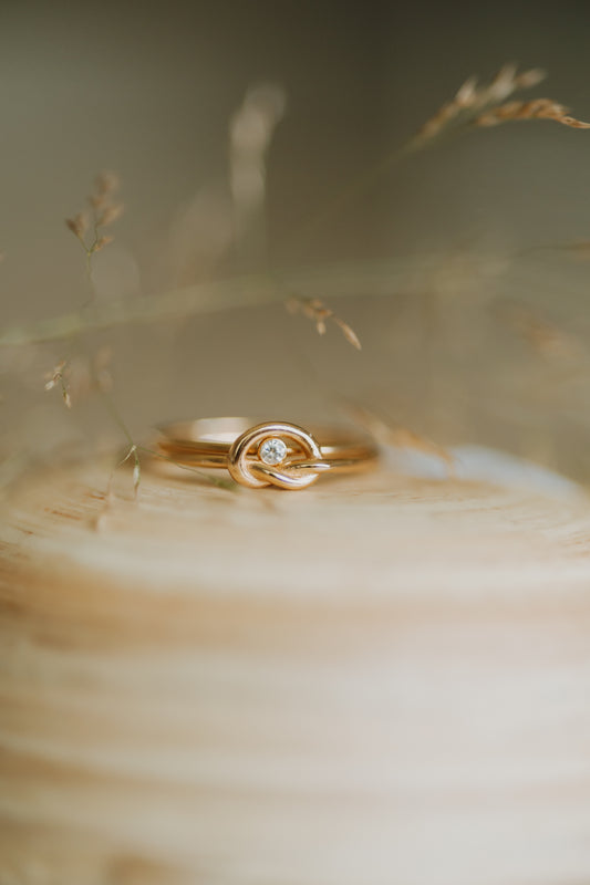 Forever Bonded Knot and Embryo Ring Stack 14k Gold Filled