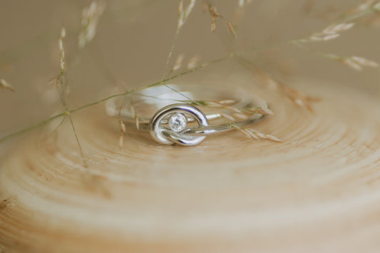Forever Bonded Knot and Embryo Ring Stack Sterling Silver