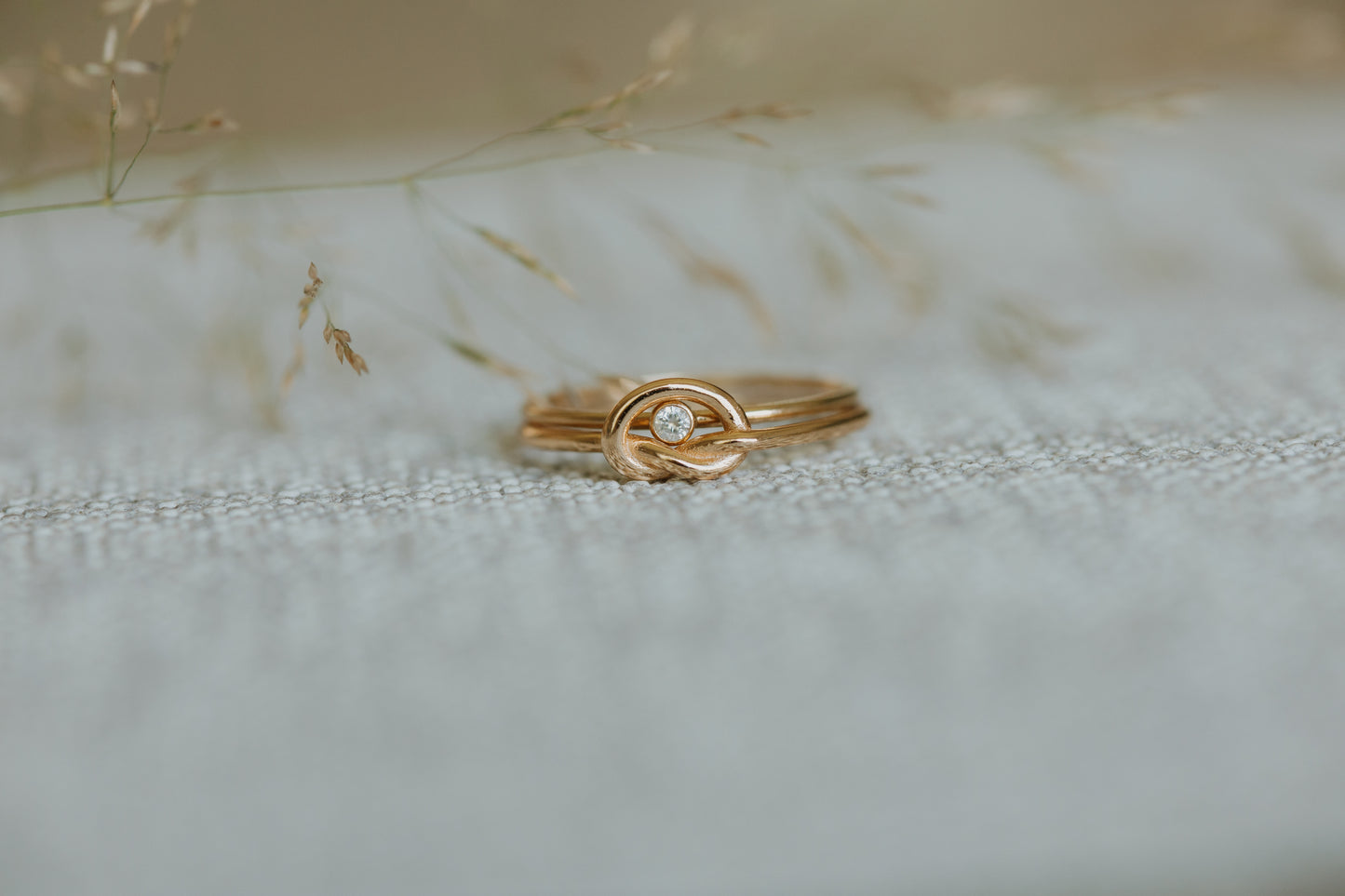 Forever Bonded Knot and Embryo Ring Stack 14k Gold Filled