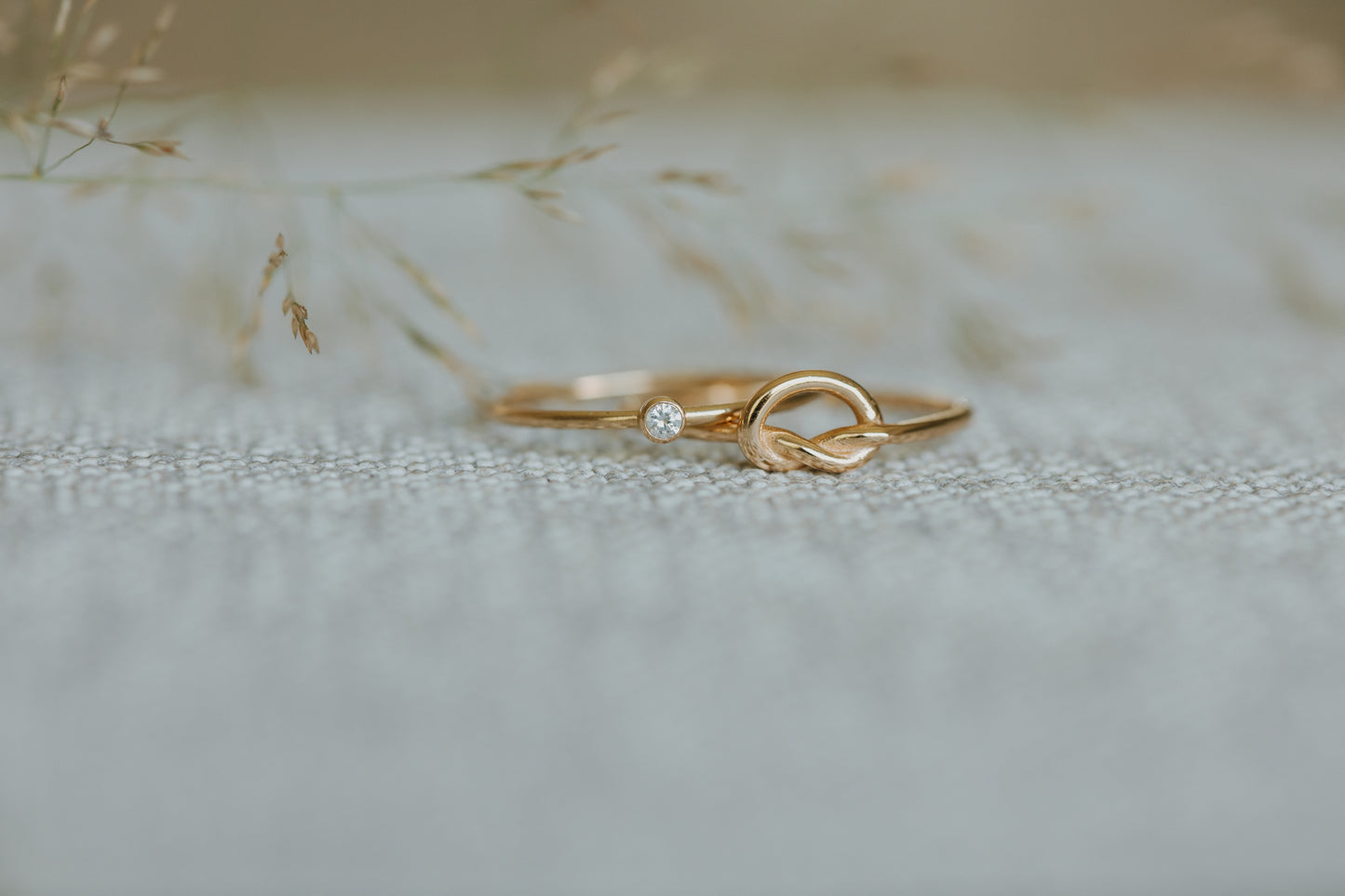 Forever Bonded Knot and Embryo Ring Stack 14k Gold Filled