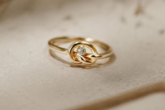 Forever Bonded Knot and Embryo Ring Stack 14k Gold Filled