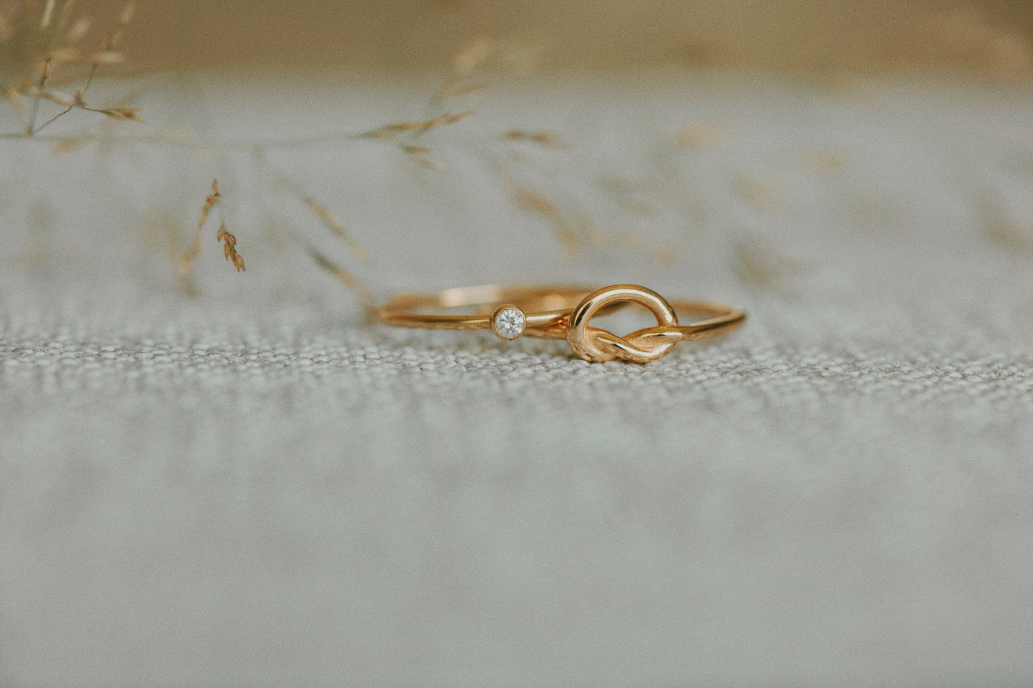 Forever Bonded Knot and Embryo Ring Stack 14k Gold Filled