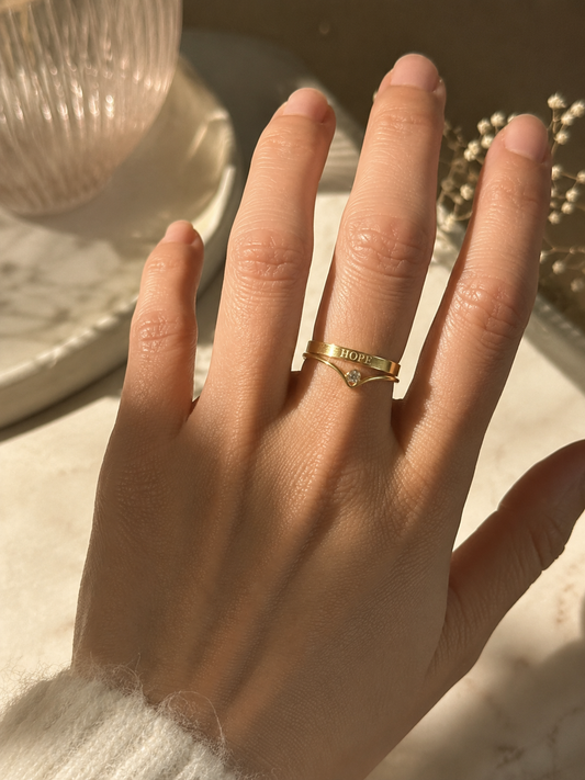 The Seed of Hope Ring Stack 14k Gold Filled
