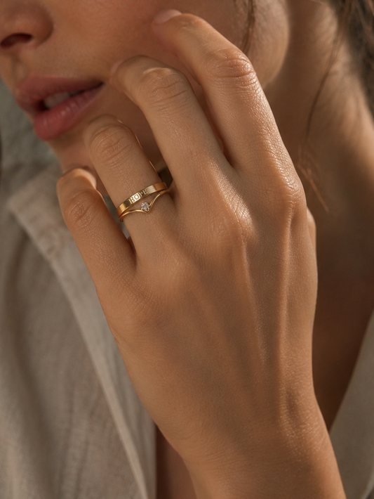 The Seed of Hope Ring Stack 14k Gold Filled